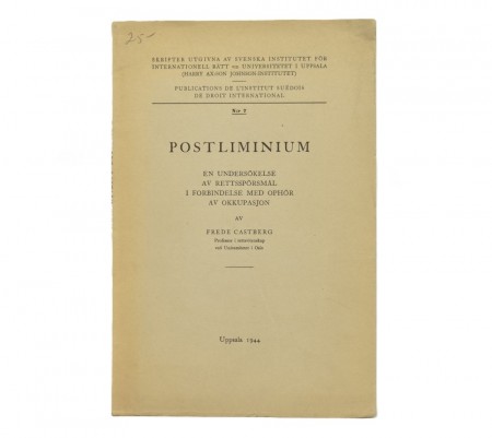 Frede Castberg:  Postliminium.  