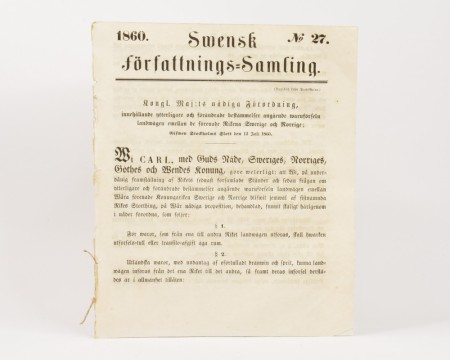 Swensk författnings-Samling. No 27. 1860.