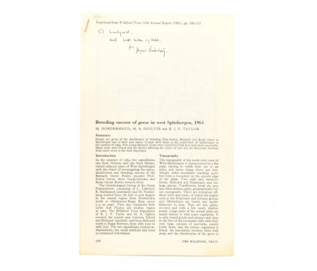 Breeding success of geese in west Spitsbergen, 1964.  