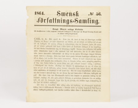 Swensk författnings-Samling. No 56. 1864.