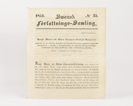 Swensk författnings-Samling. No 35. 1851.