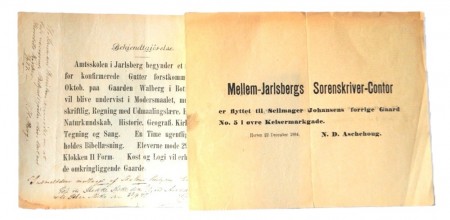 Amtskolen i Jarlsberg / Mellem-Jarlsberg Sorenskriver-Contor.