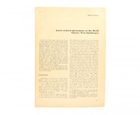 Marian Pulina: Karst-related phenomena at the Bertil Glacier...