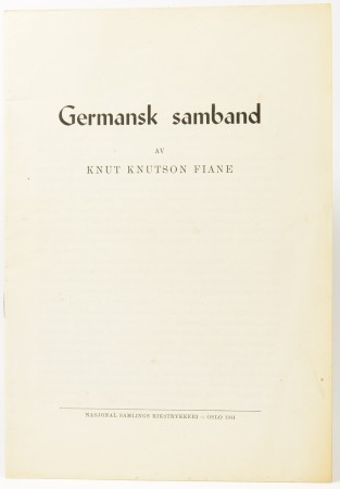 Knut Knutson Fiane:  Germansk samband.