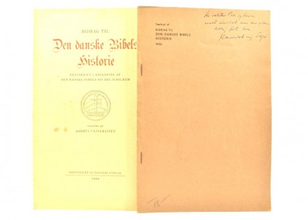 Bertil Molde (red.) Bidrag til Den danske Bibels historie + Særtrykk. 