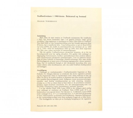 Magnar Norderhaug: Svalbard-reinen i 1960-årene.  