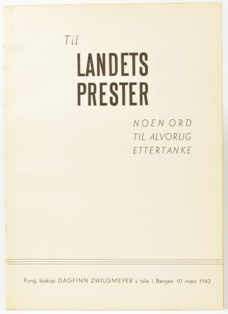 Dagfinn Zwilgmeyer:  Til landets prester. 