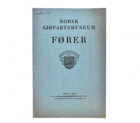 Norsk Sjøfartsmuseum.  Fører.  Bygdøy, april 1930.
