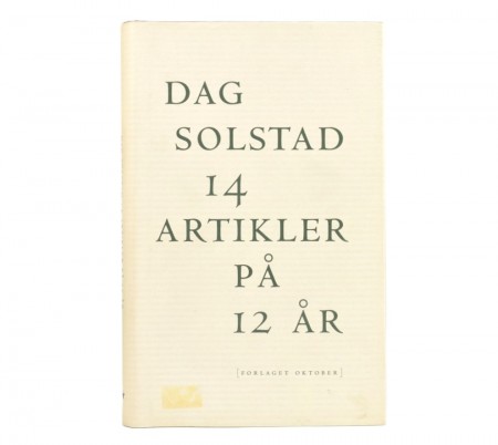 Dag Solstad: 14 artikler på 12 år.