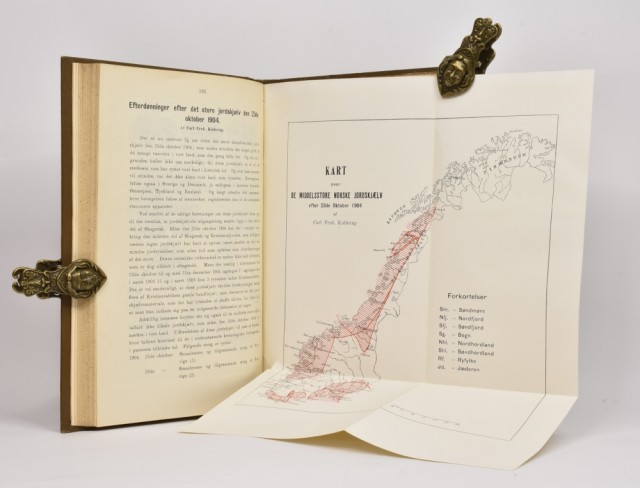 Kart over de middelsstore norske jordskjælv efter 23de Oktober 1904.